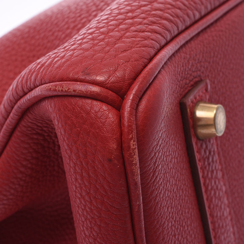 HERMES Hermes Birkin 35 Rouge Biff  E engraved around 2001 Unisex Togo handbag