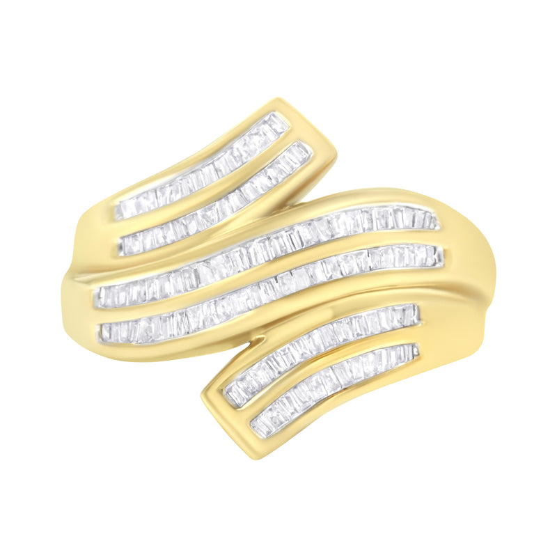10K Yellow Gold 1/2ct TDW Diamond Bypass Ring (H-ISI2-I1)