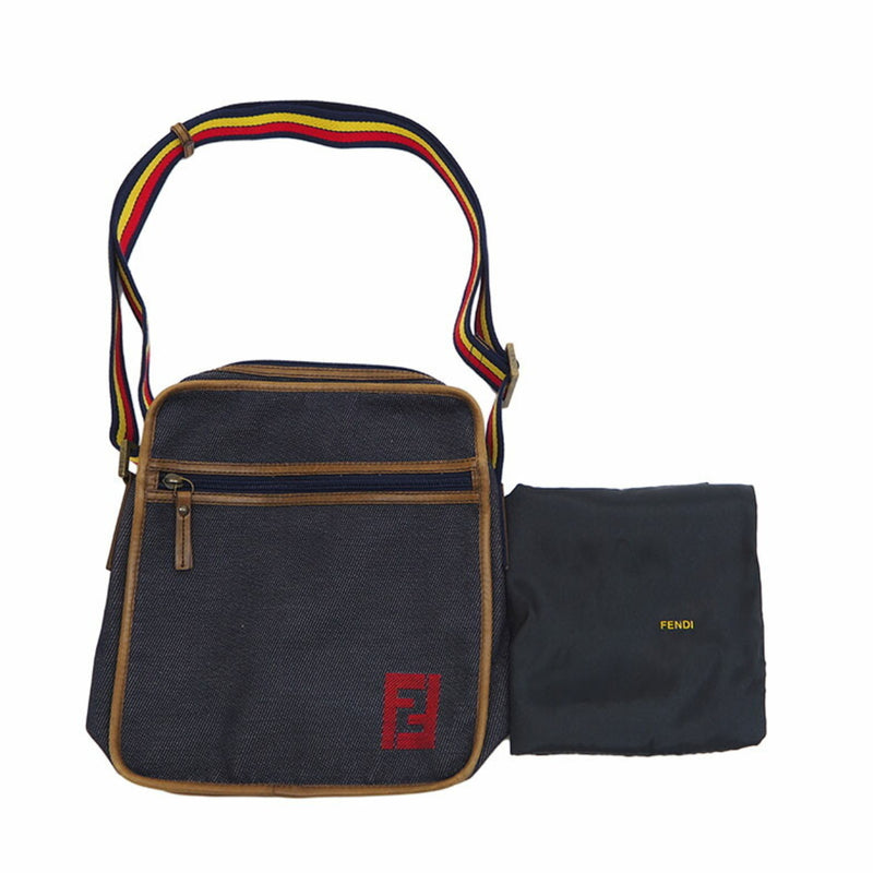 FENDI Fendi denim shoulder bag 7VA152 navy