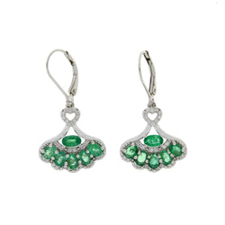 2.45ct Emerald Zircon Dangle Earrings Sterling Silver