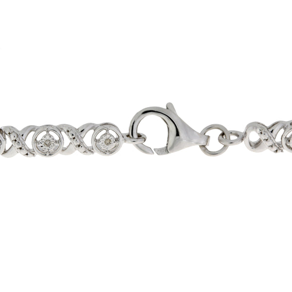 Genuine .11ct Diamond Tennis Bracelet Sterling Silver