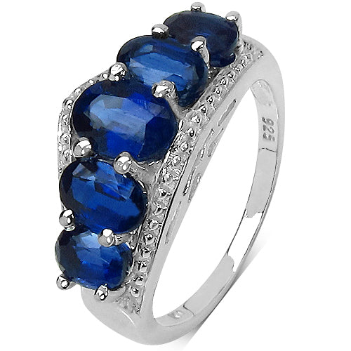 3.04 Carat Genuine Kyanite .925 Sterling Silver Ring