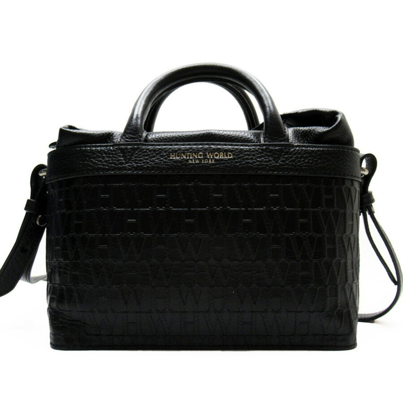 Hunting World HUNTING WORLD Handbag Shoulder Bag 2Way Black Leather