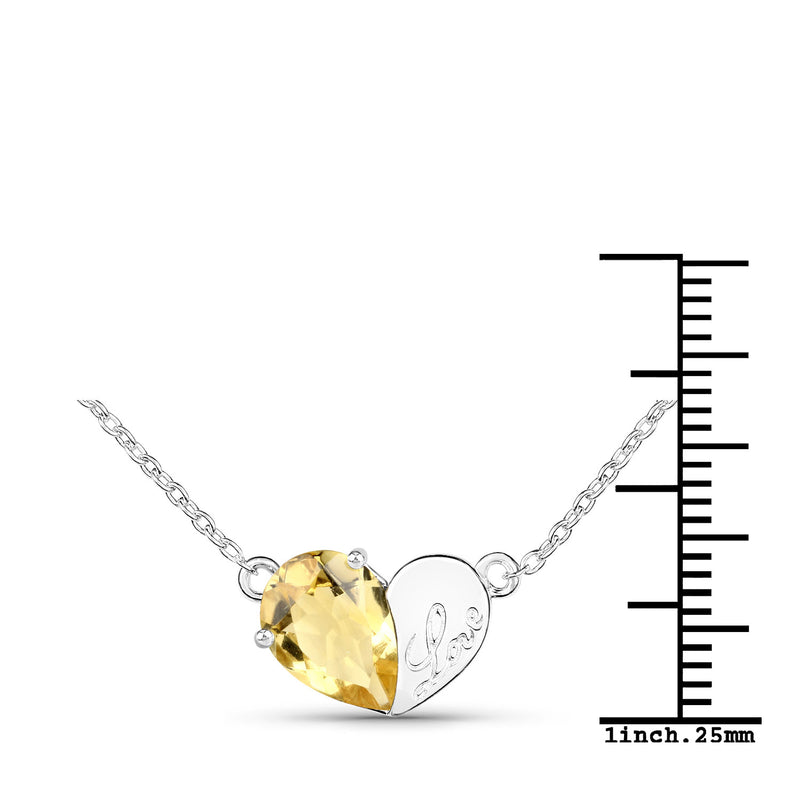 1.35 Carat Genuine Citrine .925 Sterling Silver Pendant