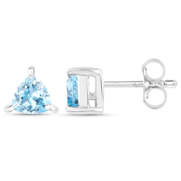 0.50 Carat Genuine Swiss Blue Topaz .925 Sterling Silver Earrings