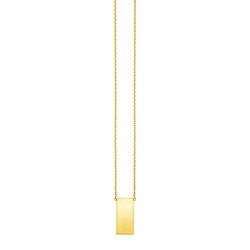 14k Yellow Gold Necklace with Polished Bar Pendant