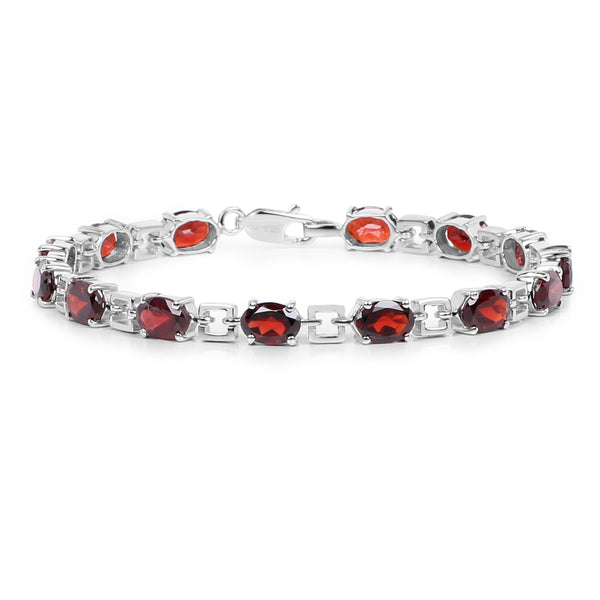 13.30 Carat Genuine Garnet .925 Sterling Silver Bracelet