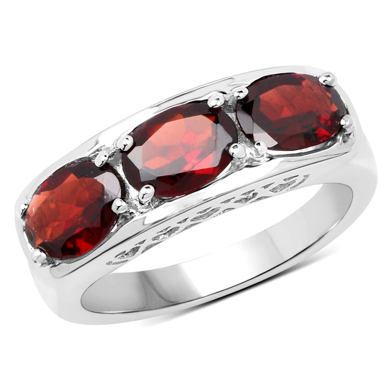 2.85 Carat Genuine  Garnet .925 Sterling Silver Ring