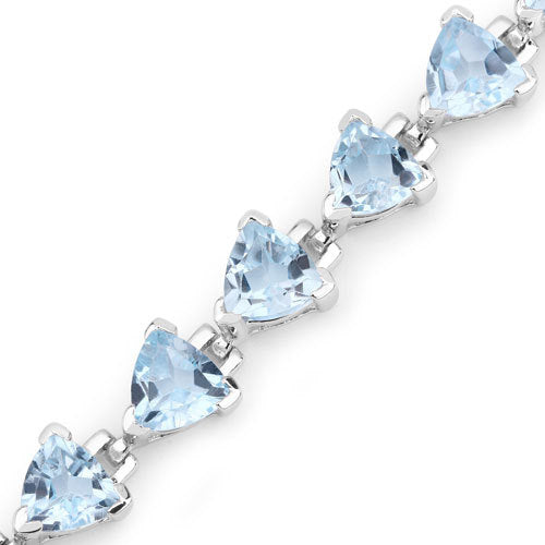 14.70 Carat Genuine Blue Topaz .925 Sterling Silver Bracelet