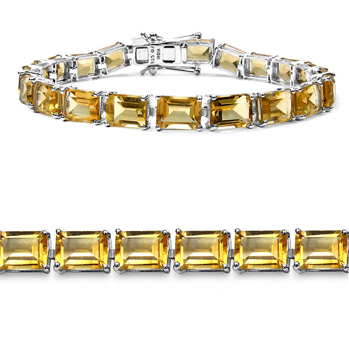 33.60 Carat Genuine Citrine .925 Sterling Silver Bracelet