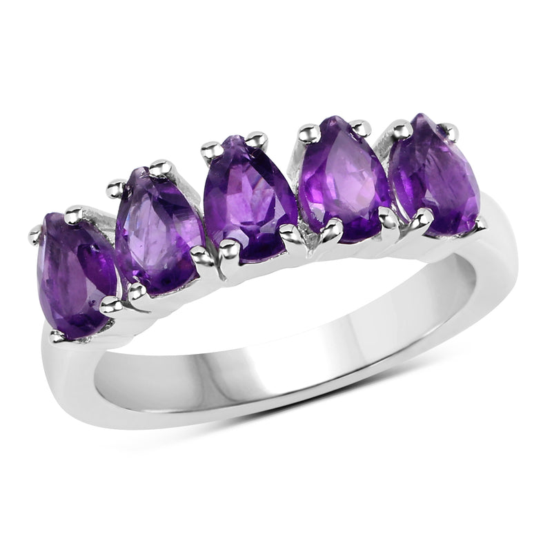 1.85 Carat Genuine Amethyst .925 Sterling Silver Ring