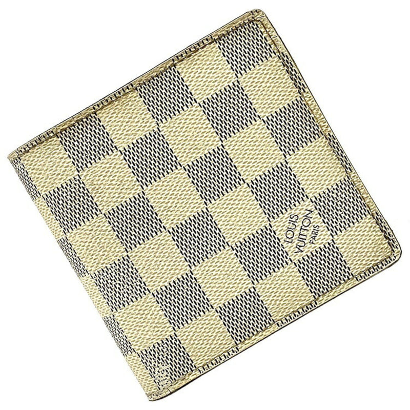 Louis Vuitton Bi-Fold Wallet Portofeuil Marco Gray White Damier Azul N60018 C007 LOUIS VUITTON LV Fold Womens Mens