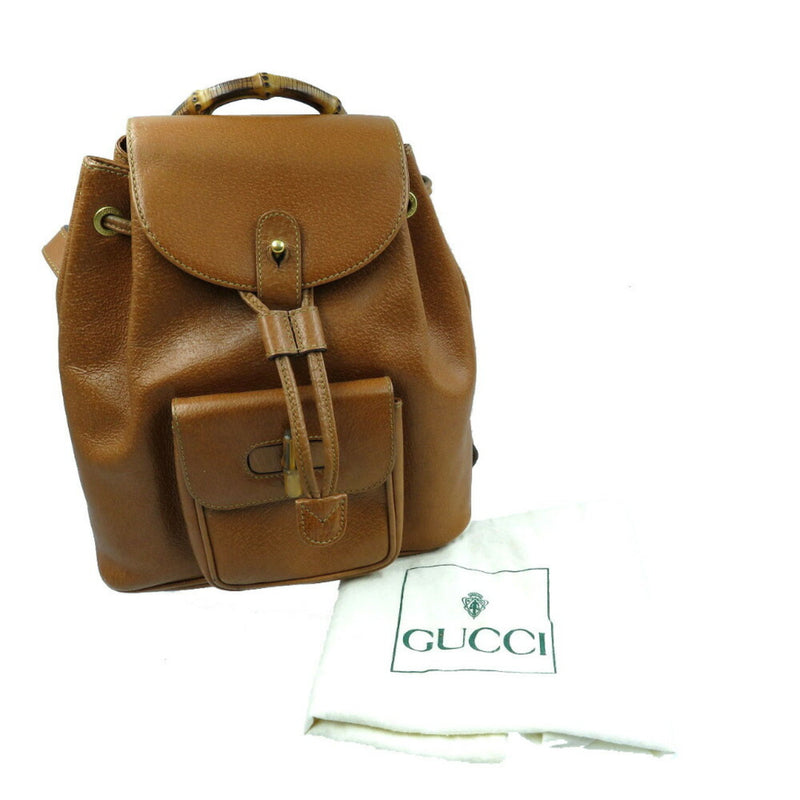 Gucci Bamboo Leather Brown 03 2265 0030 Mini Rucksack Backpack Bag 0045 GUCCI