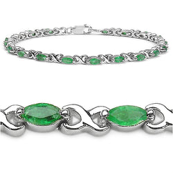 2.60 Carat Genuine Emerald Sterling Silver Bracelet