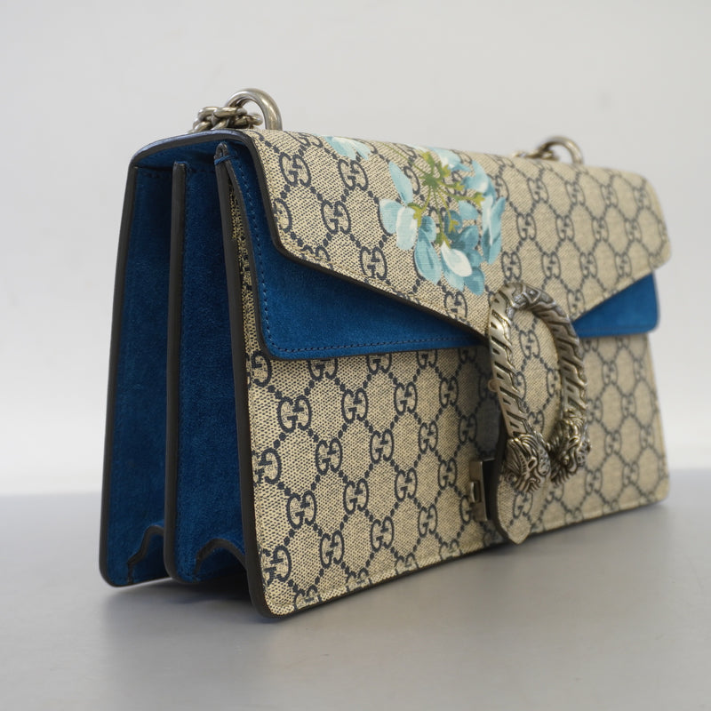 Auth Gucci Shoulder Bag Dionysus 400249 GG Blooms Navy Silver Metal