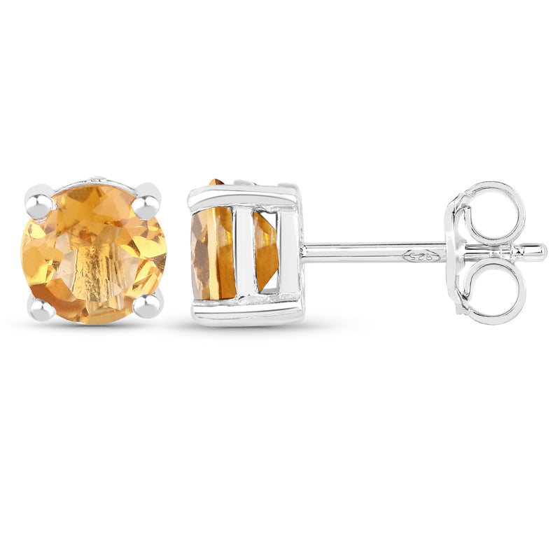 1.51 Carat Genuine Citrine .925 Sterling Silver Earrings