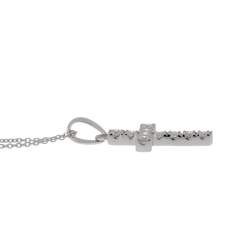 .28ct Diamond Cross Religious Pendant 14KT White Gold