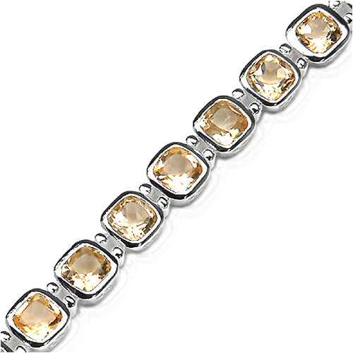 16.56 Carat Genuine Citrine .925 Sterling Silver Bracelet