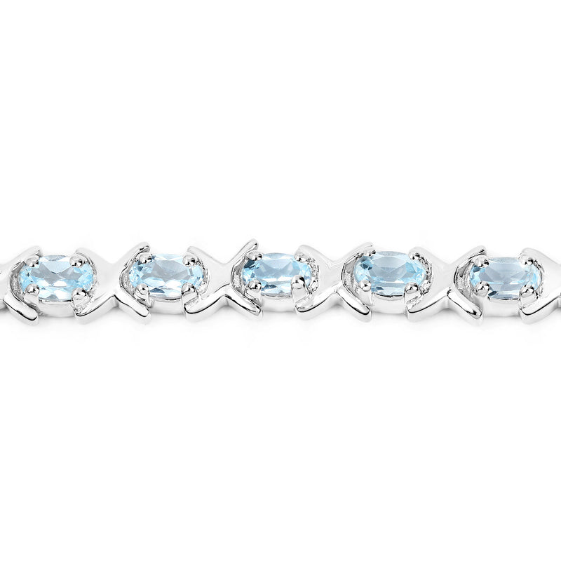 5.75 Carat Genuine Blue Topaz .925 Sterling Silver Bracelet