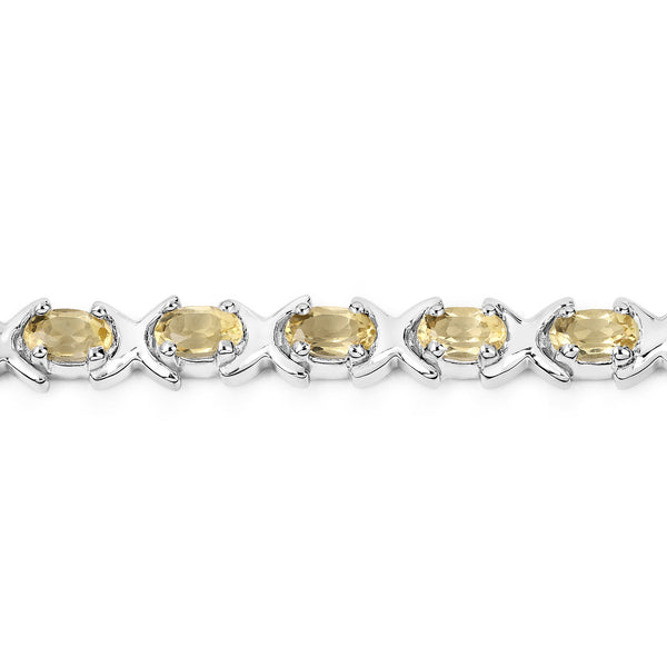 4.60 Carat Genuine Citrine .925 Sterling Silver Bracelet