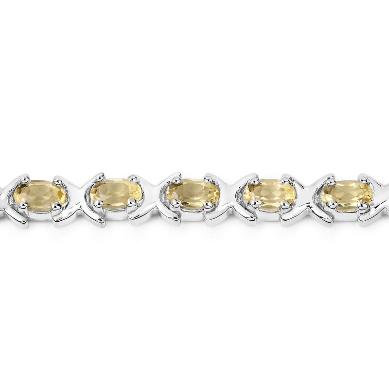 4.60 Carat Genuine Citrine .925 Sterling Silver Bracelet