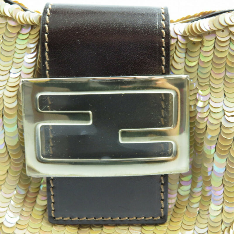 Fendi Mamma Bucket Mini Pouch Handbag Sequin Leather 0016FENDI