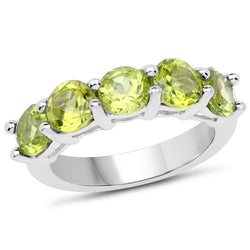 3.25 Carat Genuine Peridot .925 Sterling Silver Ring