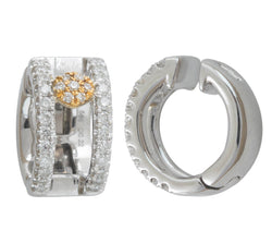0.45ct Sparkling Diamond Huggie Earrings - Elegant 14kt White Gold Jewelry Gift For Girls