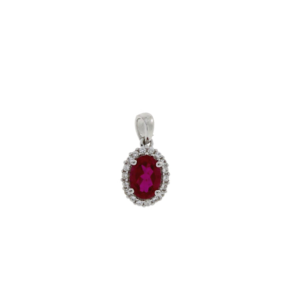 .60ct Created Ruby Fashion Pendants Sterling Silver