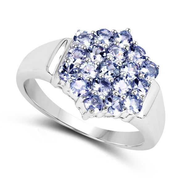 1.33 Carat Genuine Tanzanite .925 Sterling Silver Ring