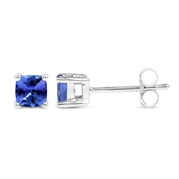 0.56 Carat Genuine Tanzanite 14K White Gold Earrings