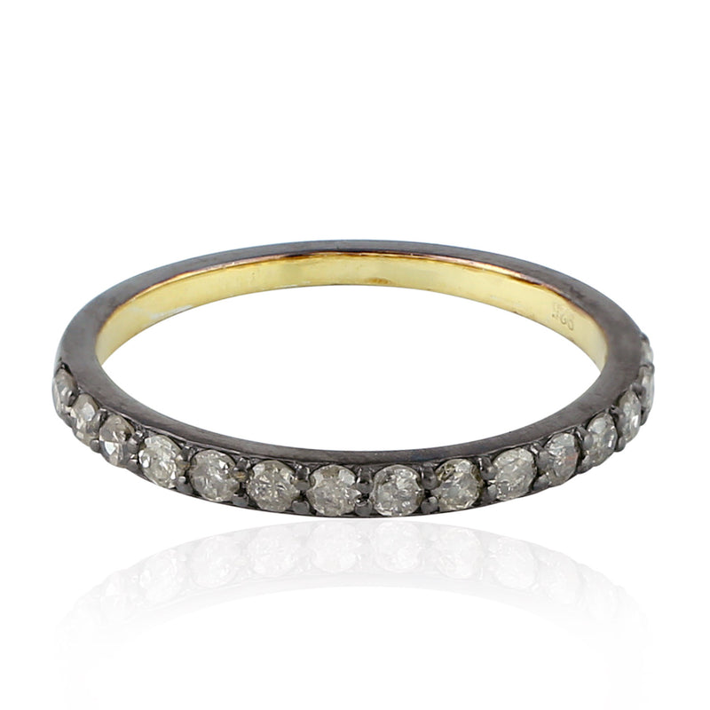 0.46Ct Natural Diamond 925 Sterling Silver Half Eternity Band Ring Gift Jewelry