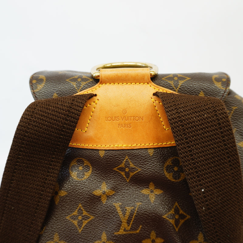 Auth Louis Vuitton Monogram Montsouris GM M51135 Womens Backpack
