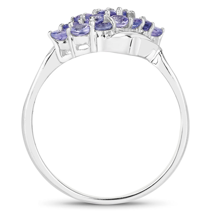 0.53 Carat Genuine Tanzanite .925 Sterling Silver Ring