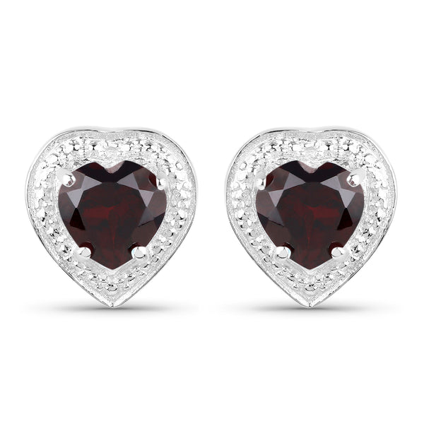 1.76 Carat Genuine Garnet .925 Sterling Silver Earrings