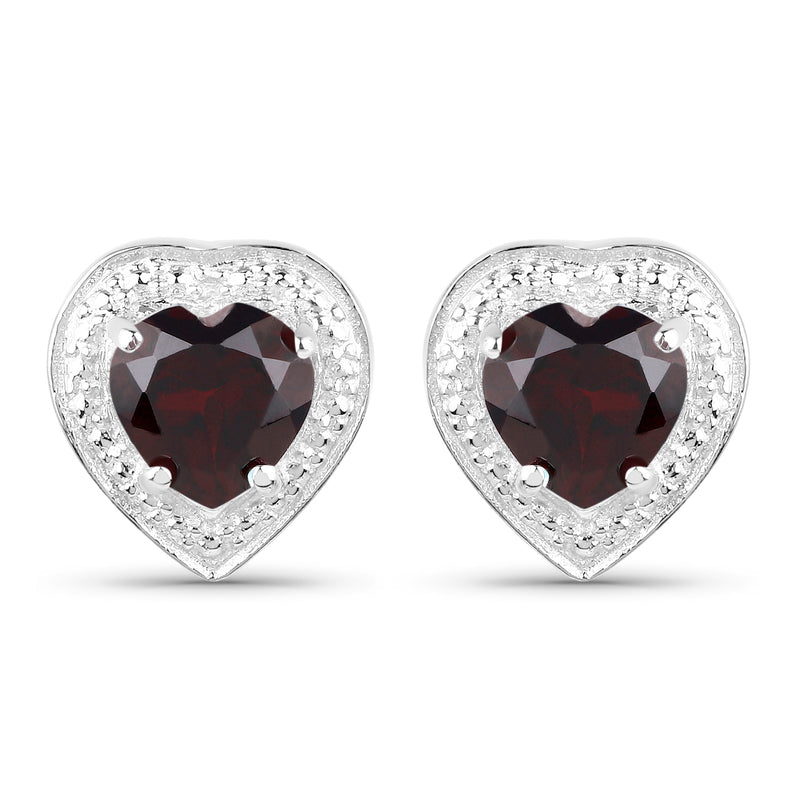 1.76 Carat Genuine Garnet .925 Sterling Silver Earrings