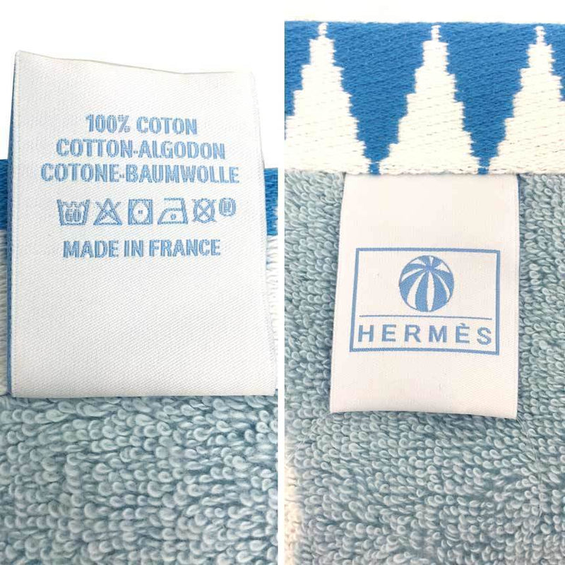 Hermes Hand Towel Circus washcloth H103074M 02 Myosotis Light Blue Cotton 100%