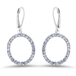 1.75 Carat Genuine Tanzanite .925 Sterling Silver Earrings