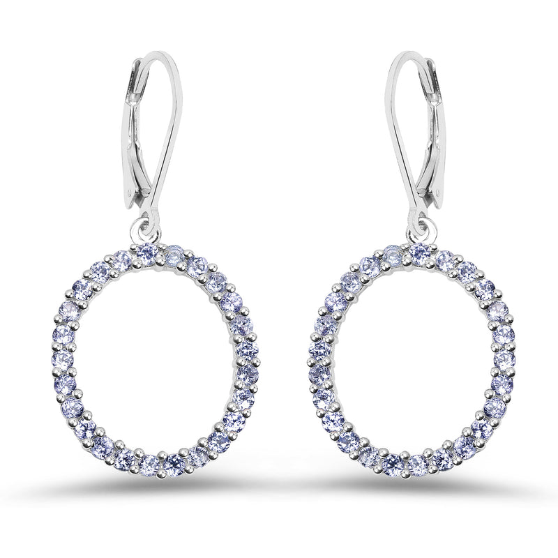 1.75 Carat Genuine Tanzanite .925 Sterling Silver Earrings