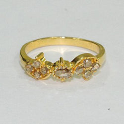 Natural Diamond Ring 18k Yellow Gold Emerald Jewelry