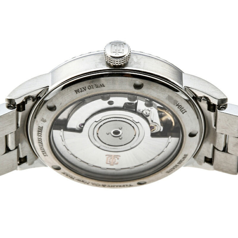 Tiffany CT60 3 Hand Bezel Diamond Ladies Mens Watch 34668353 Stainless Steel Silver Arabian Dial