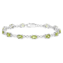 4.92 Carat Genuine Peridot .925 Sterling Silver Bracelet