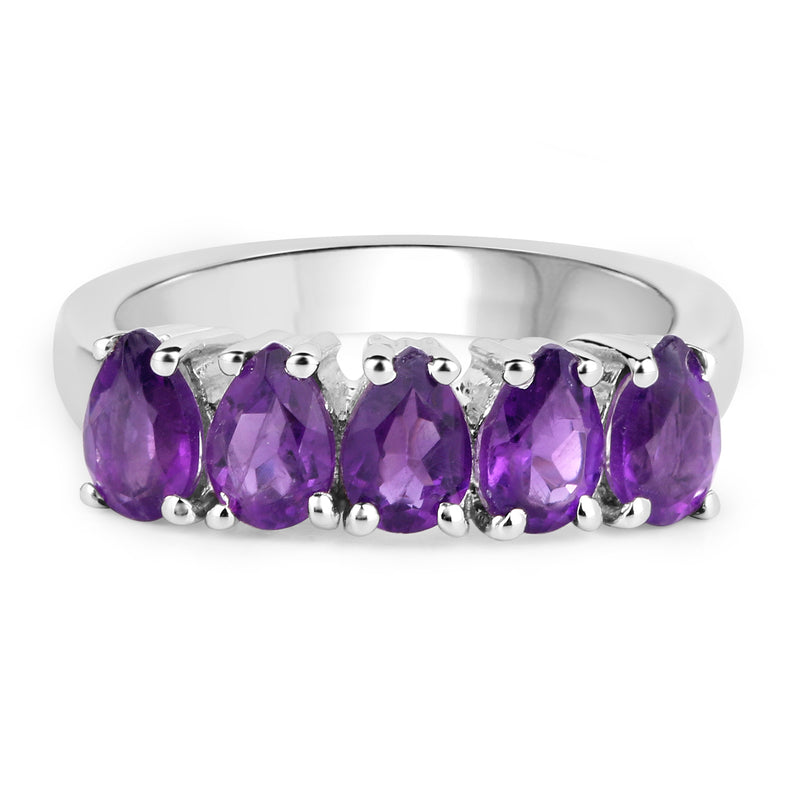 1.85 Carat Genuine Amethyst .925 Sterling Silver Ring