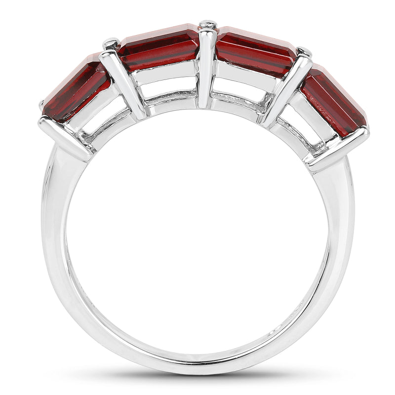 3.20 Carat Genuine Garnet .925 Sterling Silver Ring