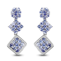 4.92 Carat Genuine Tanzanite .925 Sterling Silver Earrings