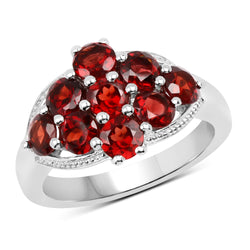 2.88 Carat Genuine  Garnet .925 Sterling Silver Ring