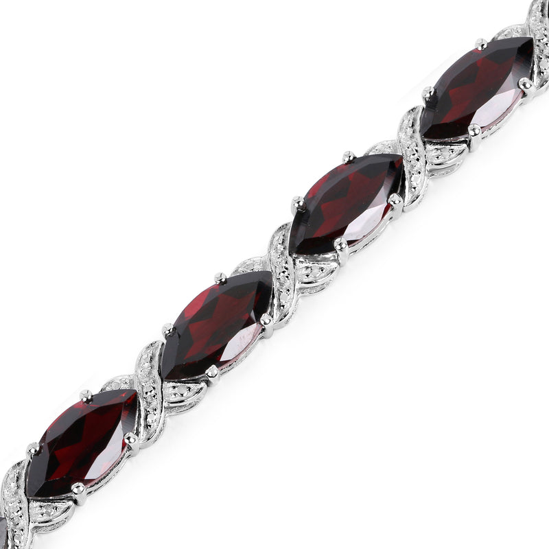 23.64 Carat Genuine Garnet .925 Sterling Silver Bracelet