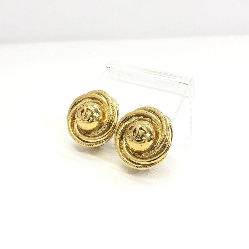 CHANEL Chanel Earrings Coco Mark Gold 97A Round Case Ladies