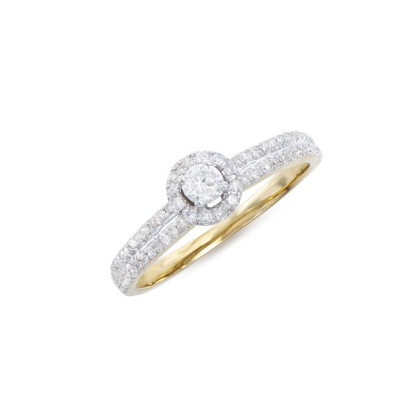 0.45 CTS TW CERTIFIED DIAMONDS 14K YELLOW GOLD DESIGNER RING SIZE 7.5