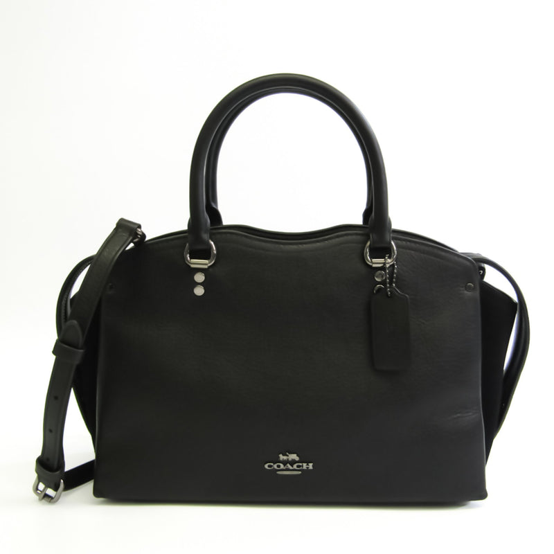 Coach Drew Satchel 40862 Womens Leather HandbagShoulder Bag Black